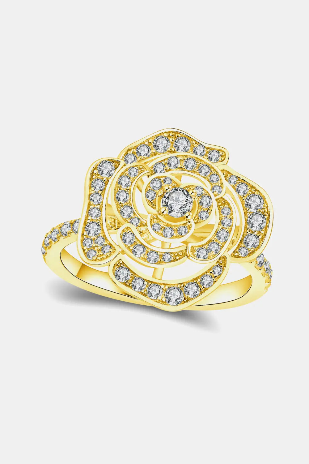 Lovcia Moissanite Flower Shape Ring-Rings-Gold-5-Gold