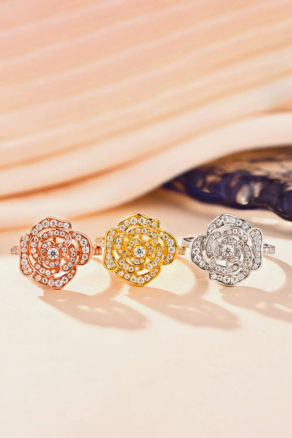 Lovcia Moissanite Flower Shape Ring-Rings-Gold-5-Gold