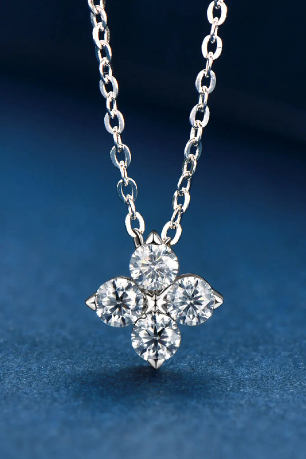 Lovcia Moissanite Four Leaf Clover Pendant Necklace-Necklaces-Silver-One Size-Silver