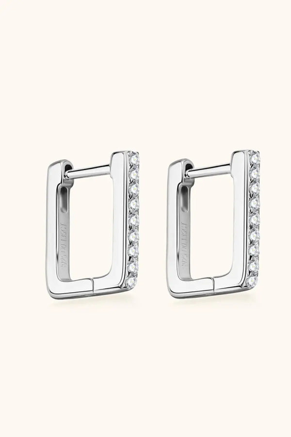 Lovcia Moissanite Geometric 925 Sterling Silver Earrings-Earrings-Silver-One Size-Silver