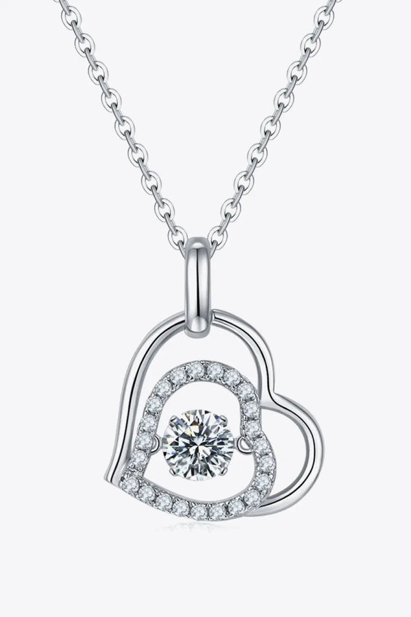 Lovcia Moissanite Heart Pendant Necklace-Necklaces-Silver-One Size-Silver