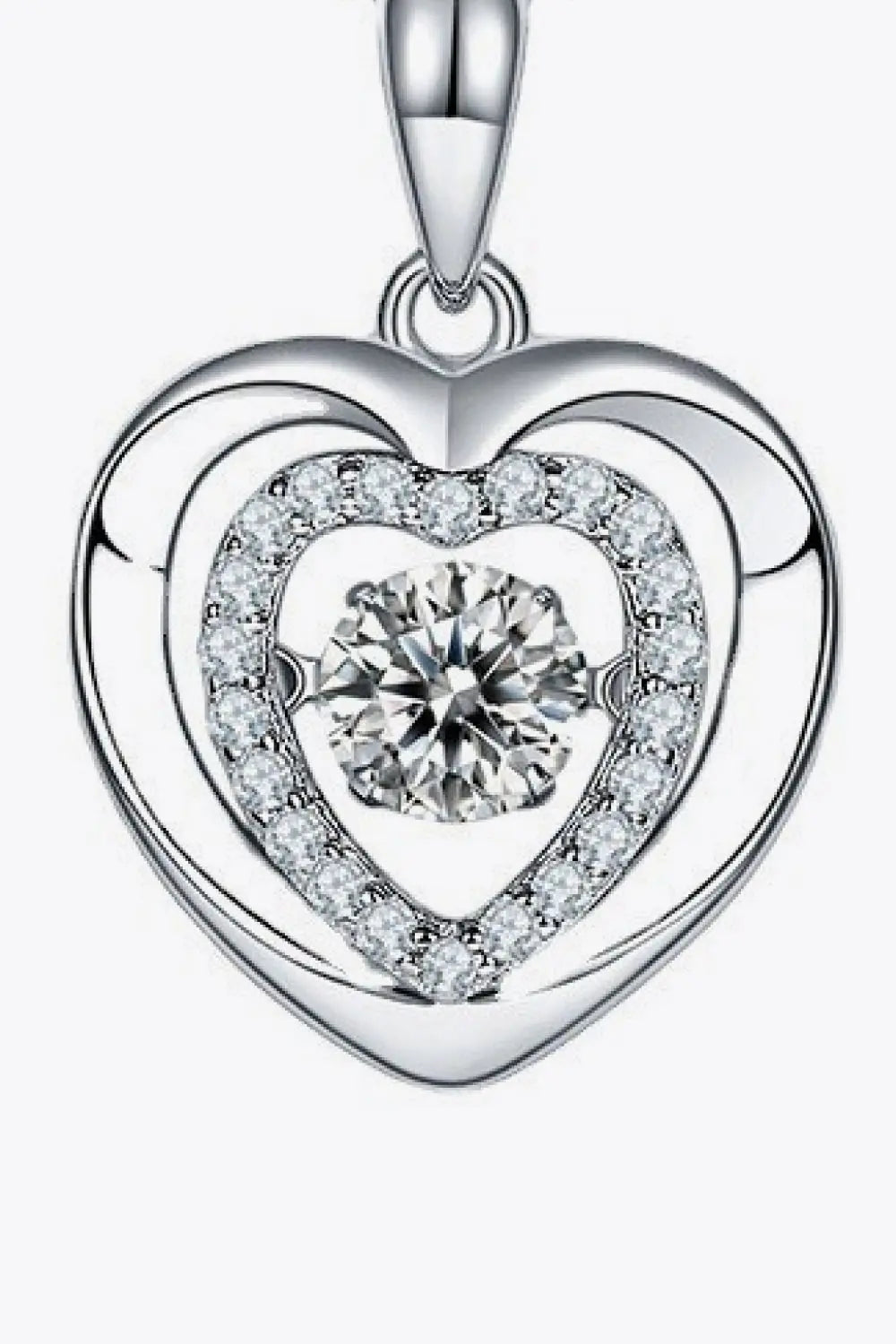 Lovcia Moissanite Heart Pendant Necklace-Necklaces-Silver-One Size-Silver