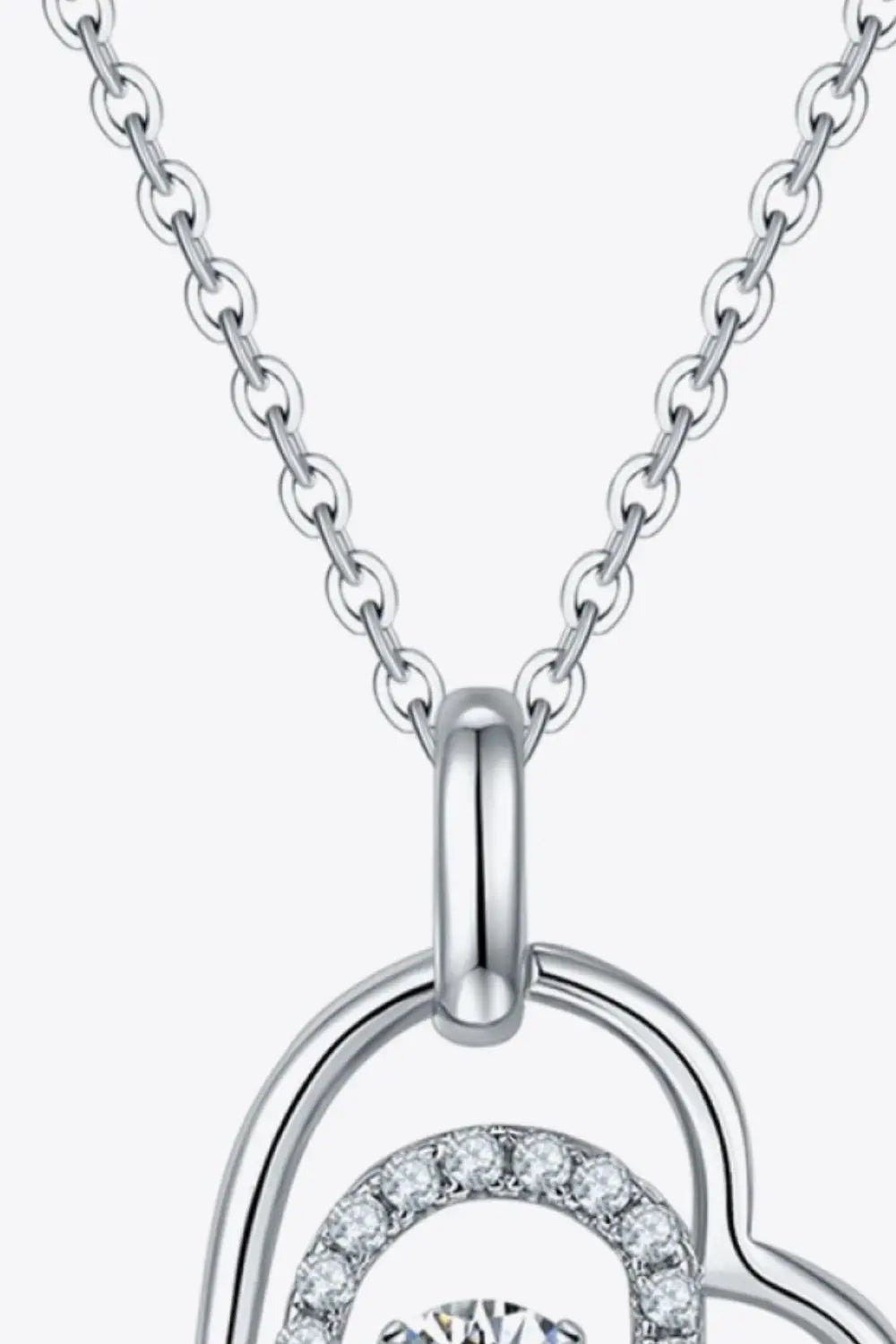 Lovcia Moissanite Heart Pendant Necklace-Necklaces-Silver-One Size-Silver