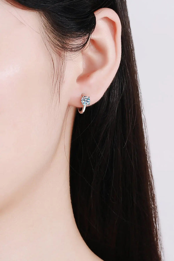 Lovcia Moissanite Huggie Earrings-Earrings-Silver-One Size-Silver