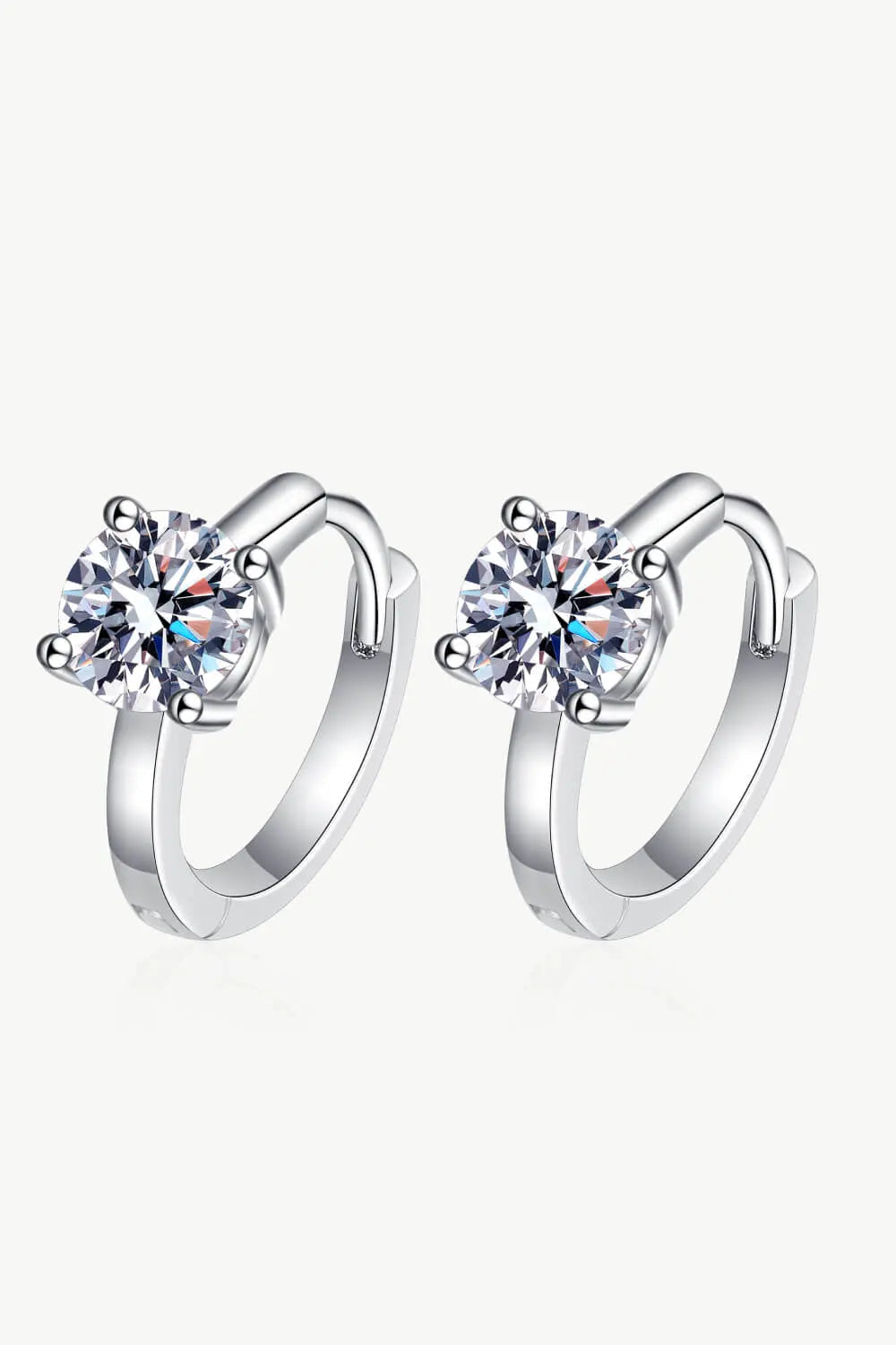 Lovcia Moissanite Huggie Earrings-Earrings-Silver-One Size-Silver