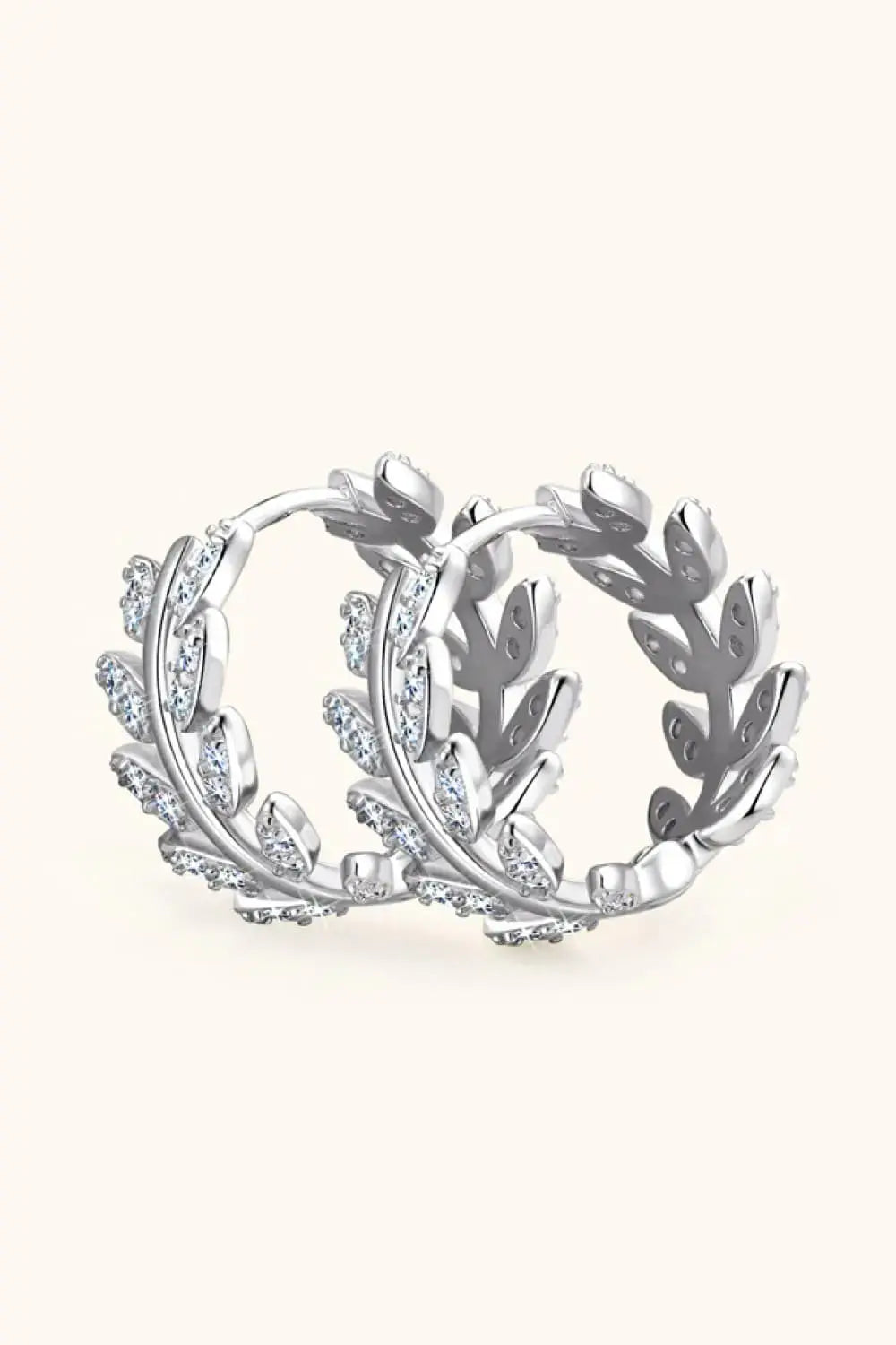 Lovcia Moissanite Leaf 925 Sterling Silver Earrings-Earrings-Gold-One Size-Gold