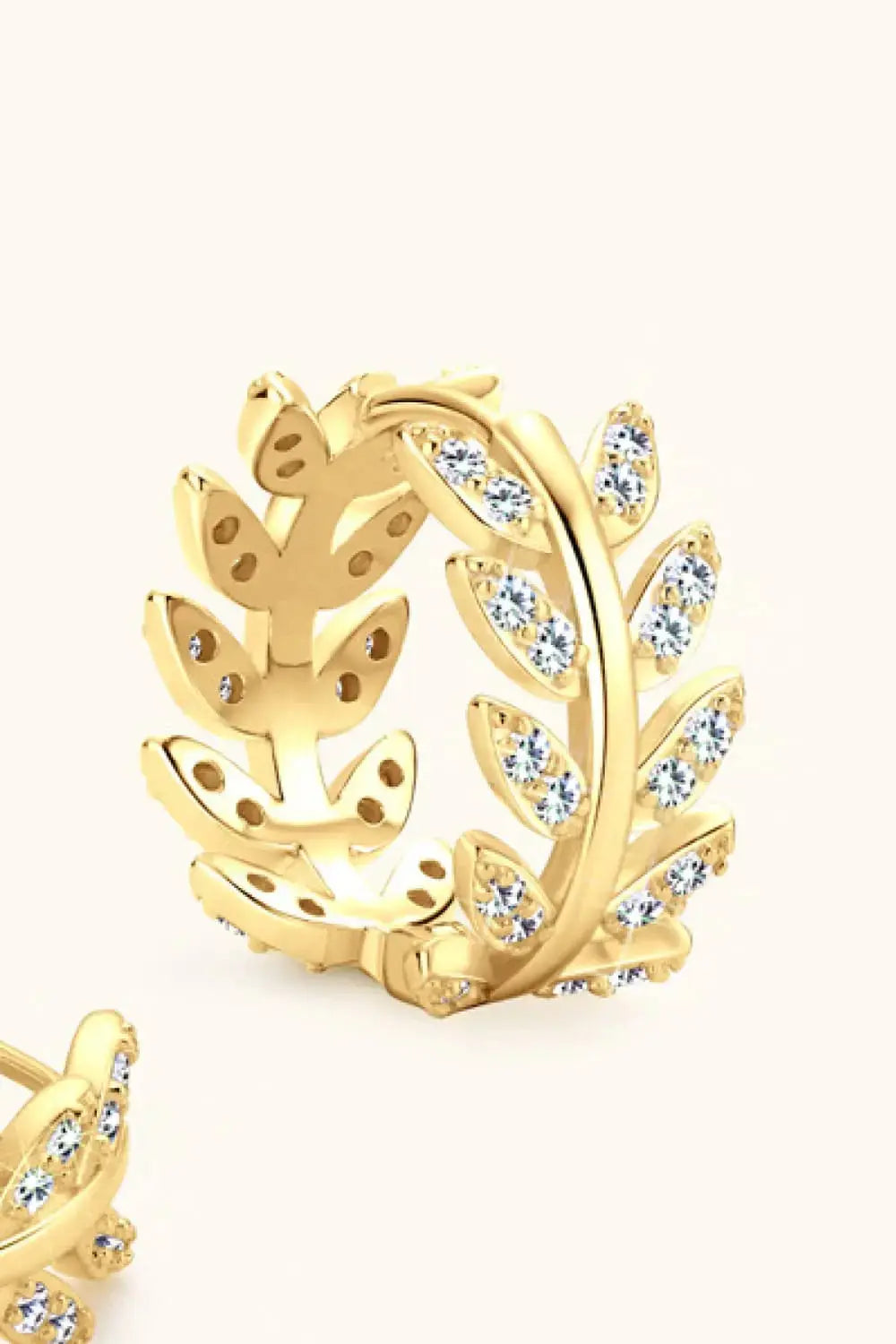 Lovcia Moissanite Leaf 925 Sterling Silver Earrings-Earrings-Gold-One Size-Gold