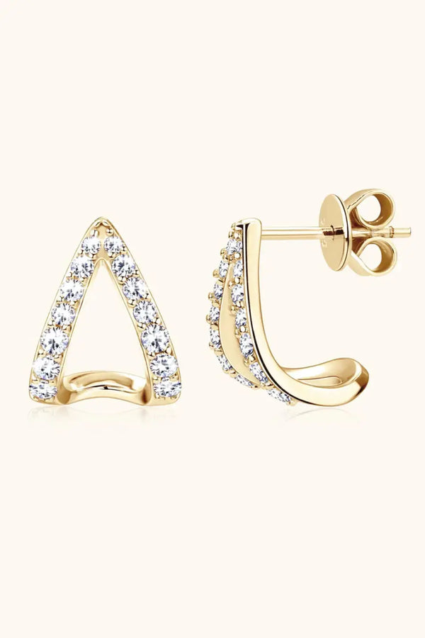 Lovcia Moissanite Minimalist 925 Sterling Silver Earrings-Earrings-Gold-One Size-Gold