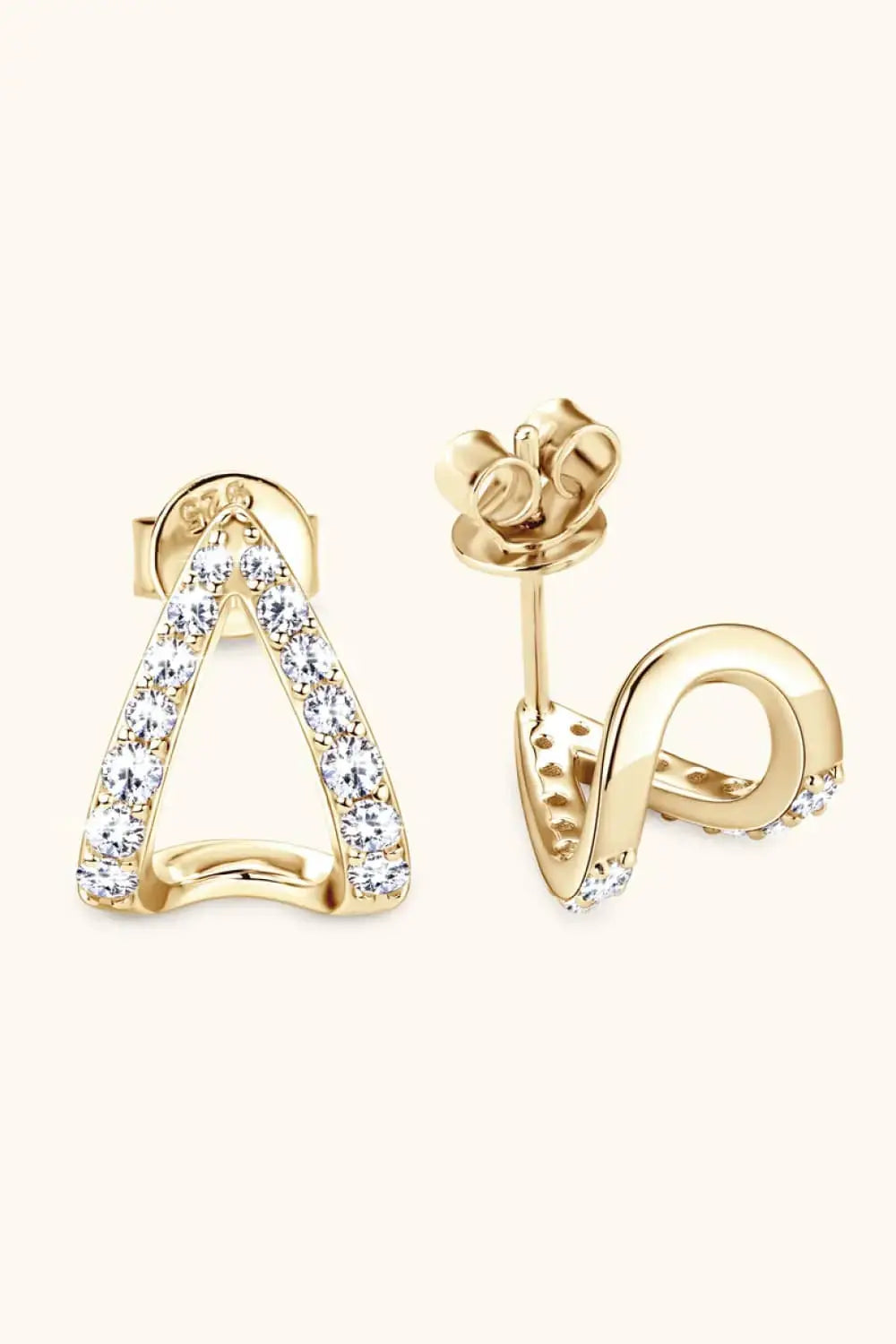 Lovcia Moissanite Minimalist 925 Sterling Silver Earrings-Earrings-Gold-One Size-Gold