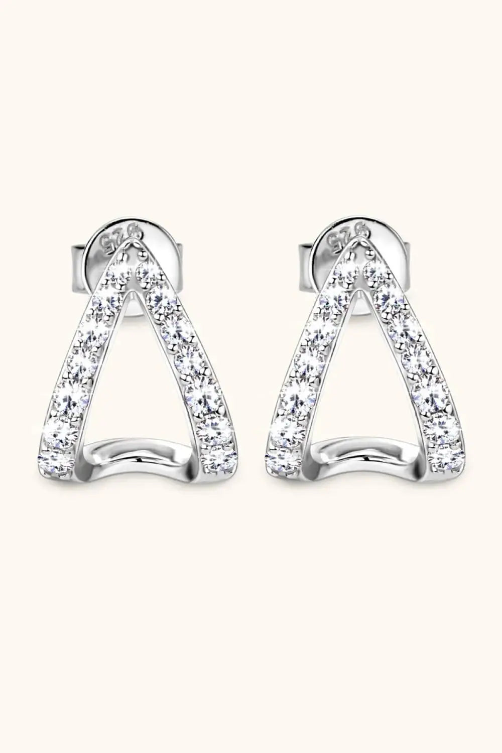 Lovcia Moissanite Minimalist 925 Sterling Silver Earrings-Earrings-Silver-One Size-Silver