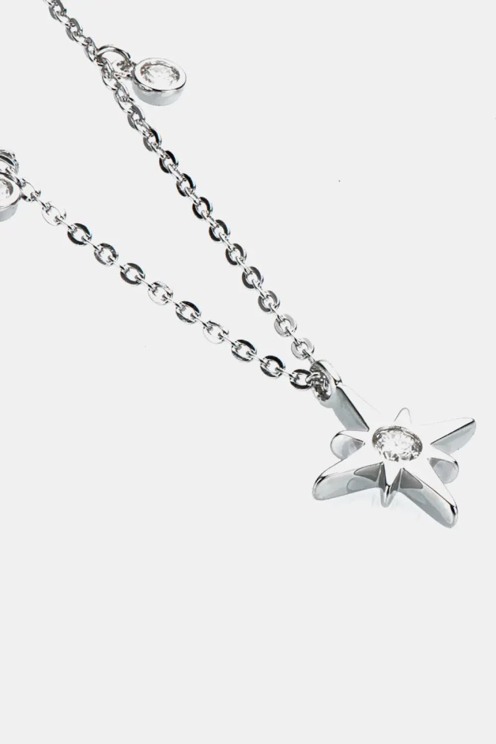 Lovcia Moissanite North Star Pendant 925 Sterling Silver Necklace-Necklaces-Gold-One Size-Gold