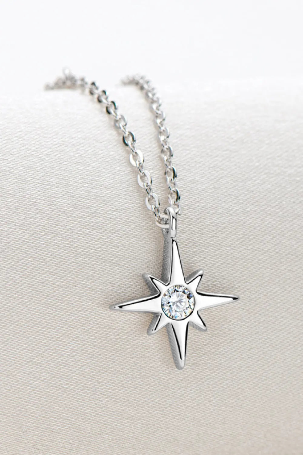 Lovcia Moissanite North Star Pendant 925 Sterling Silver Necklace-Necklaces-Gold-One Size-Gold