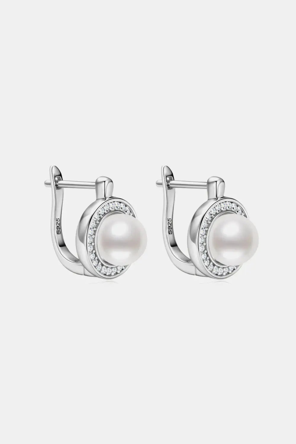 Lovcia Moissanite Pearl 925 Sterling Silver Earrings-Earrings-Silver-One Size-Silver