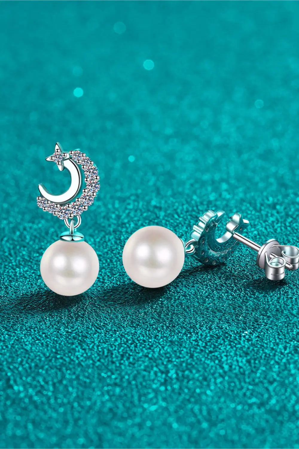 Lovcia Moissanite Pearl Drop Earrings-Earrings-Silver-One Size-Silver
