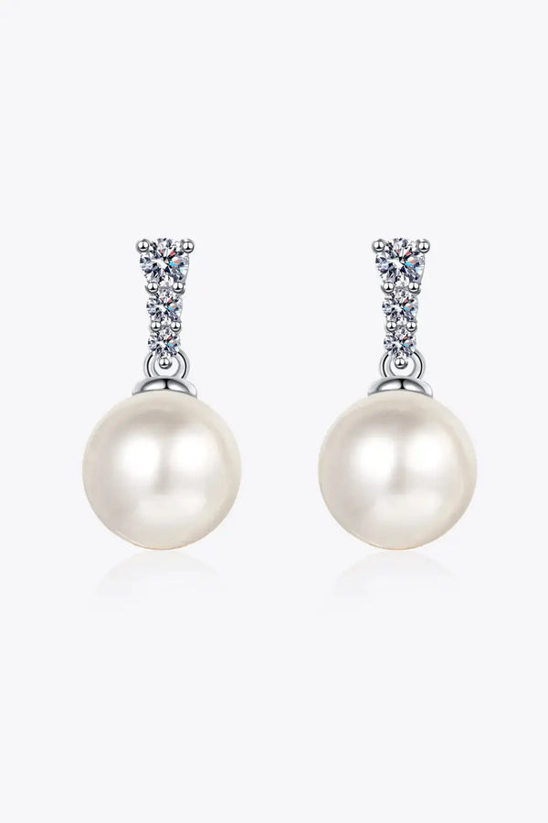 Lovcia Moissanite Pearl Drop Earrings-Earrings-White-One Size-White