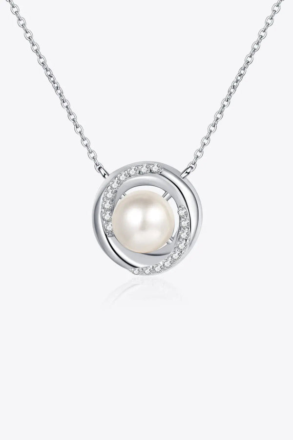 Lovcia Moissanite Pearl Rhodium-Plated Necklace-Necklaces-Silver-One Size-Silver