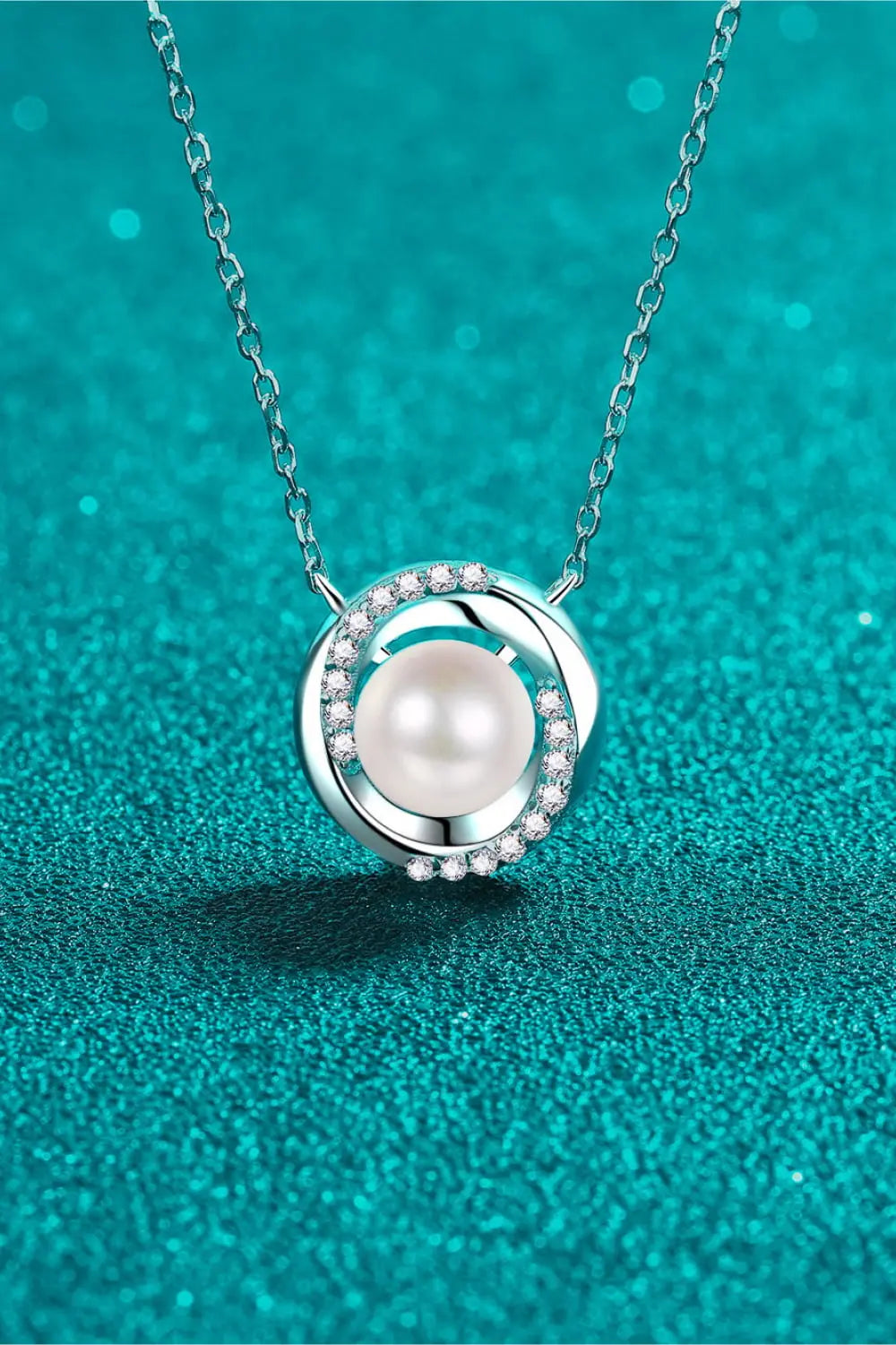 Lovcia Moissanite Pearl Rhodium-Plated Necklace-Necklaces-Silver-One Size-Silver