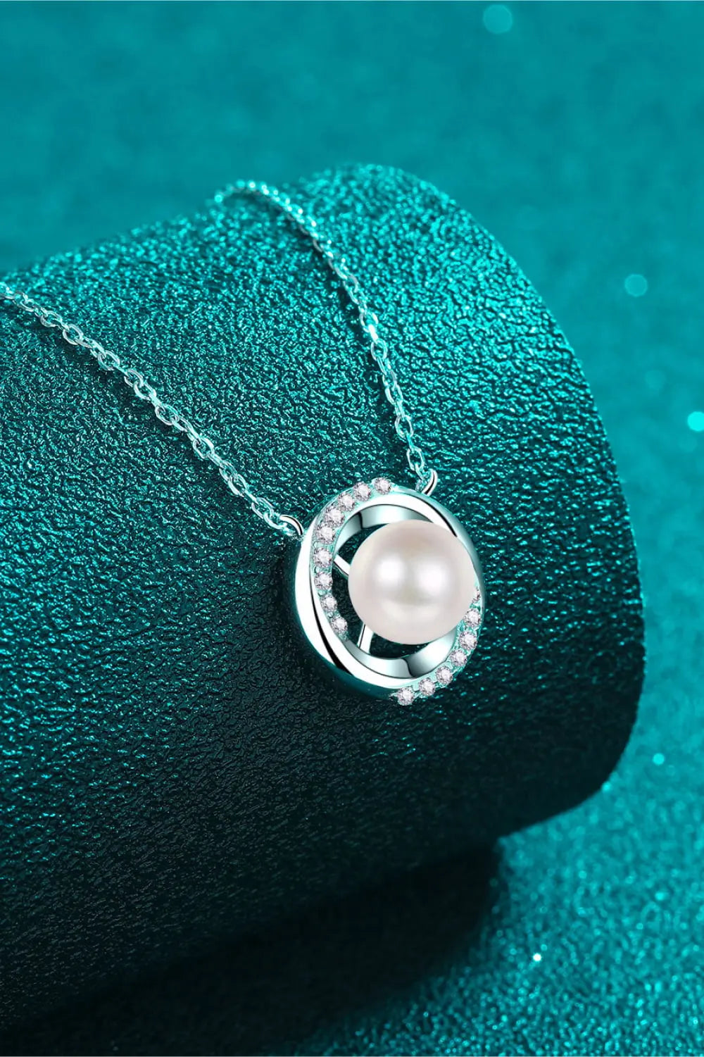 Lovcia Moissanite Pearl Rhodium-Plated Necklace-Necklaces-Silver-One Size-Silver