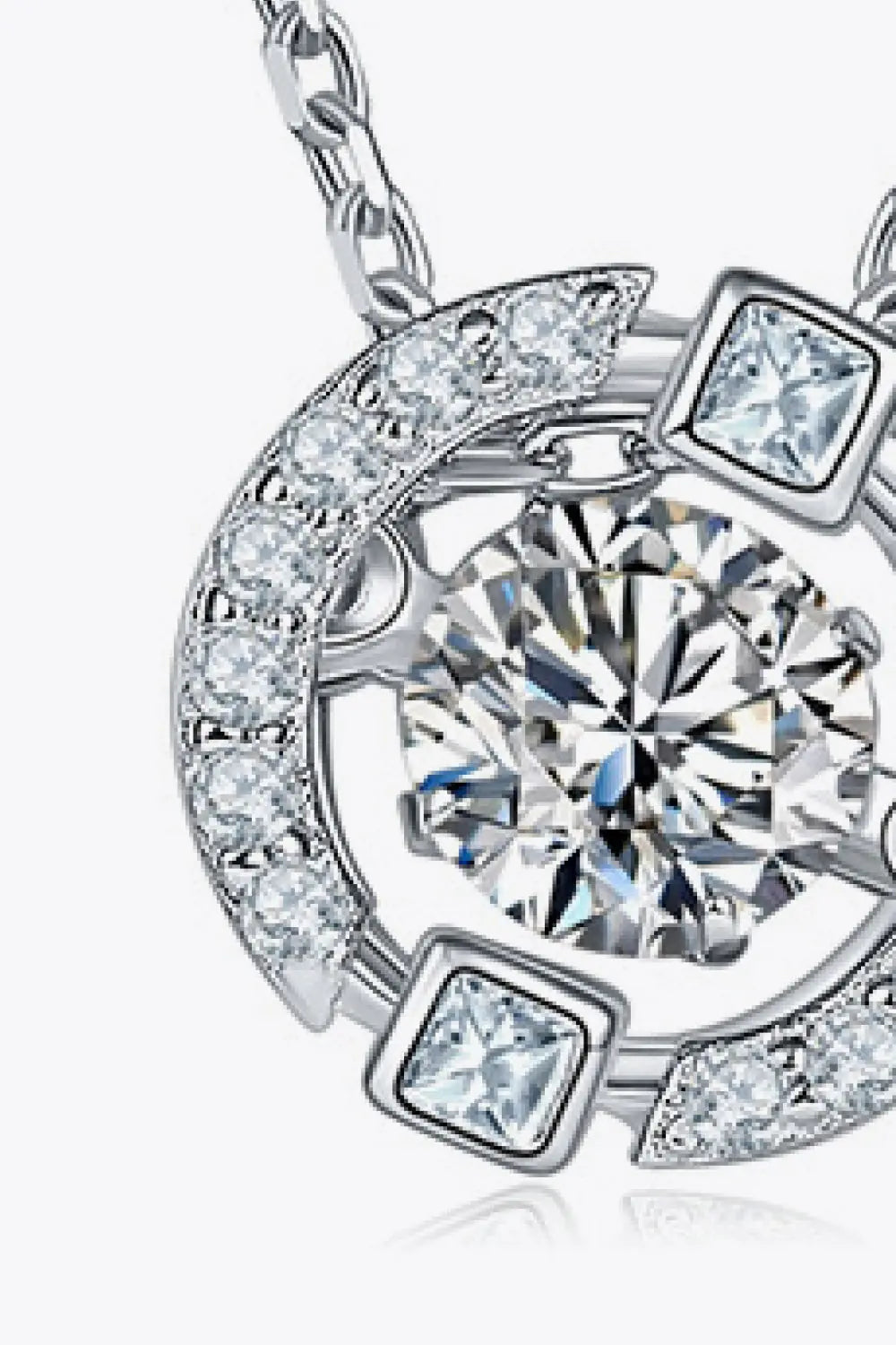 Lovcia Moissanite Pendant Chain-Link Necklace-Necklaces-Silver-One Size-Silver