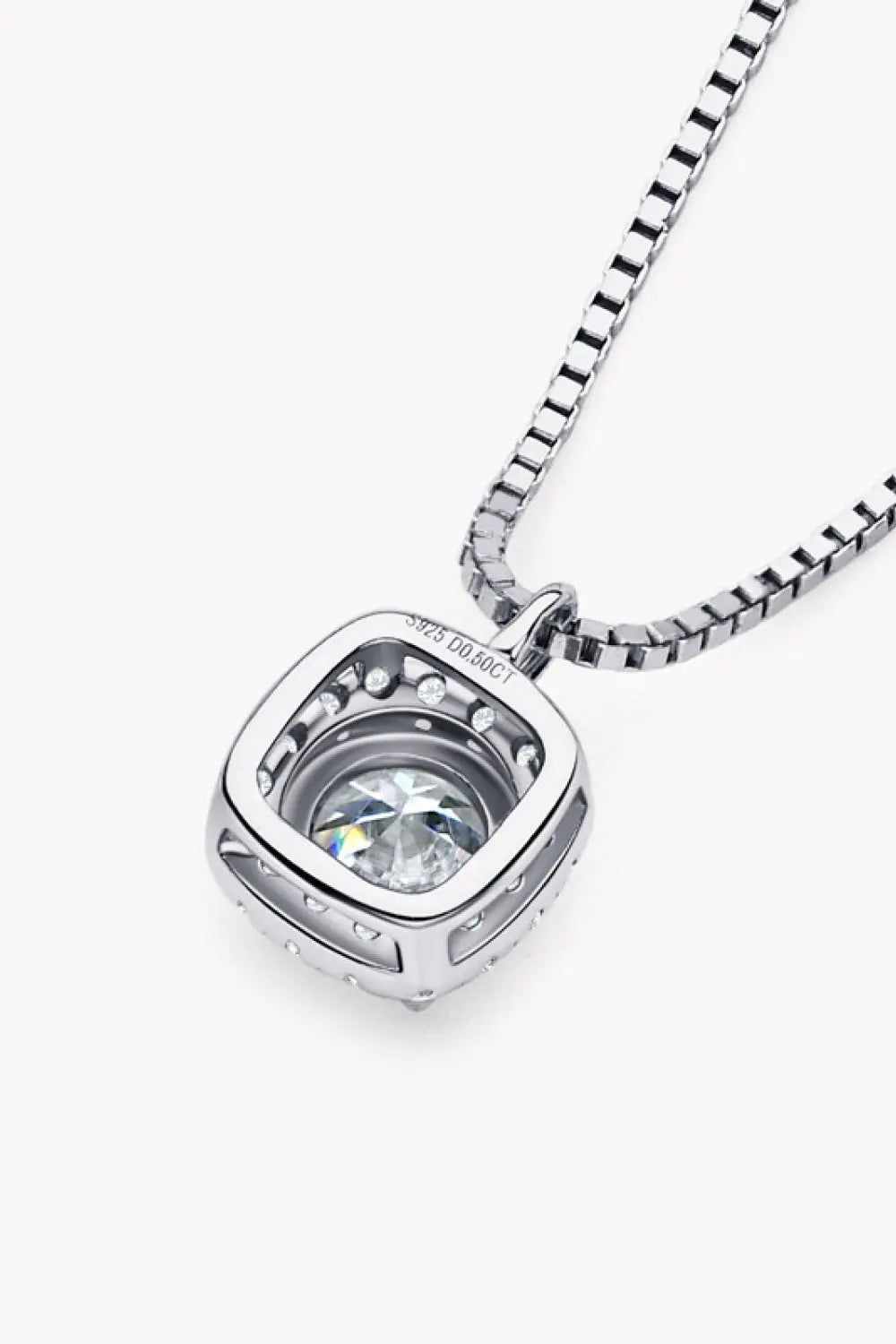 Lovcia Moissanite Pendant Platinum-Plated Necklace-Necklaces-Silver-One Size-Silver