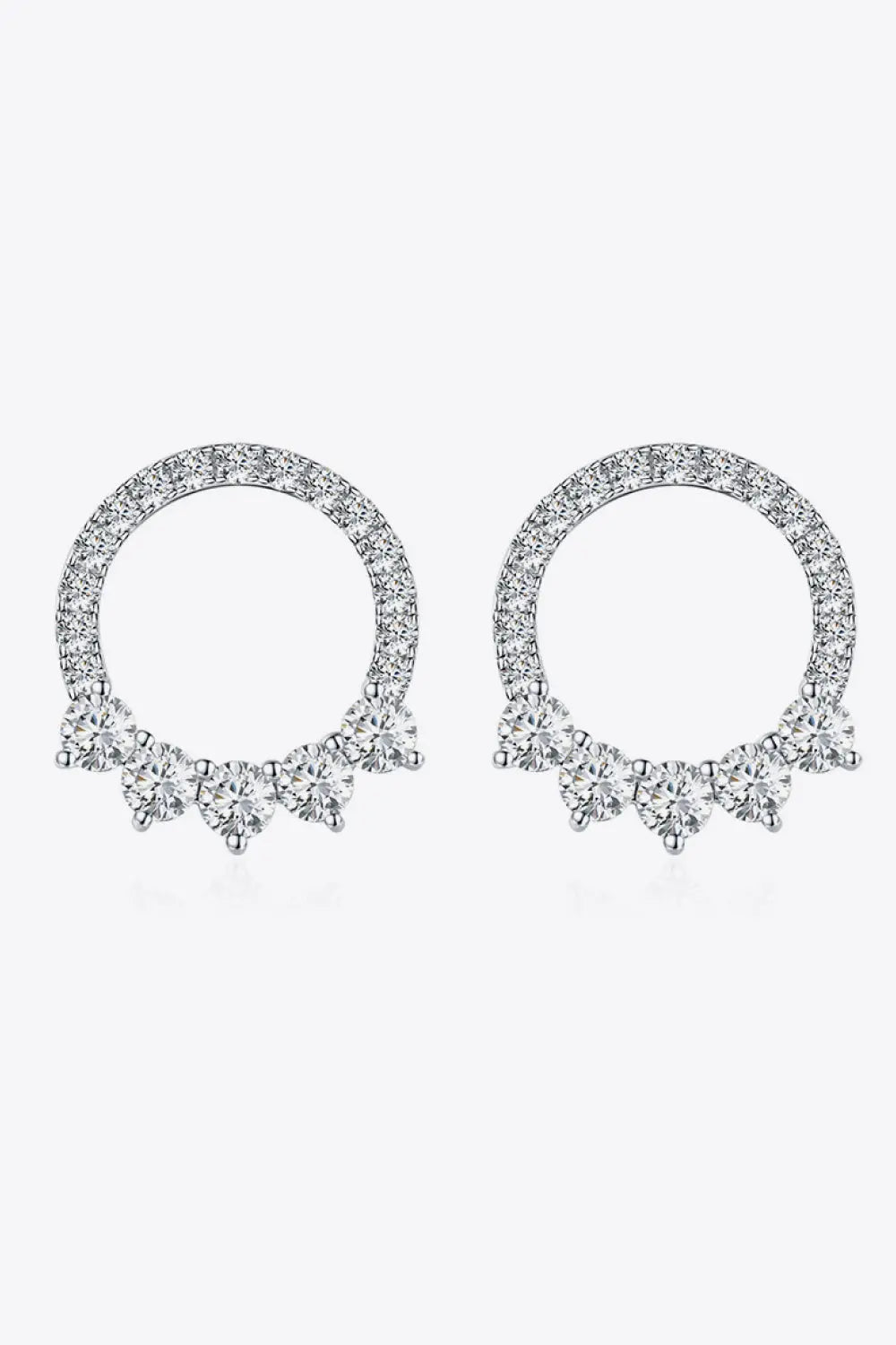 Lovcia Moissanite Platinum-Plated Earrings-Earrings-Silver-One Size-Silver