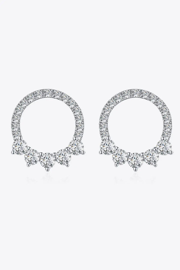 Lovcia Moissanite Platinum-Plated Earrings-Earrings-Silver-One Size-Silver