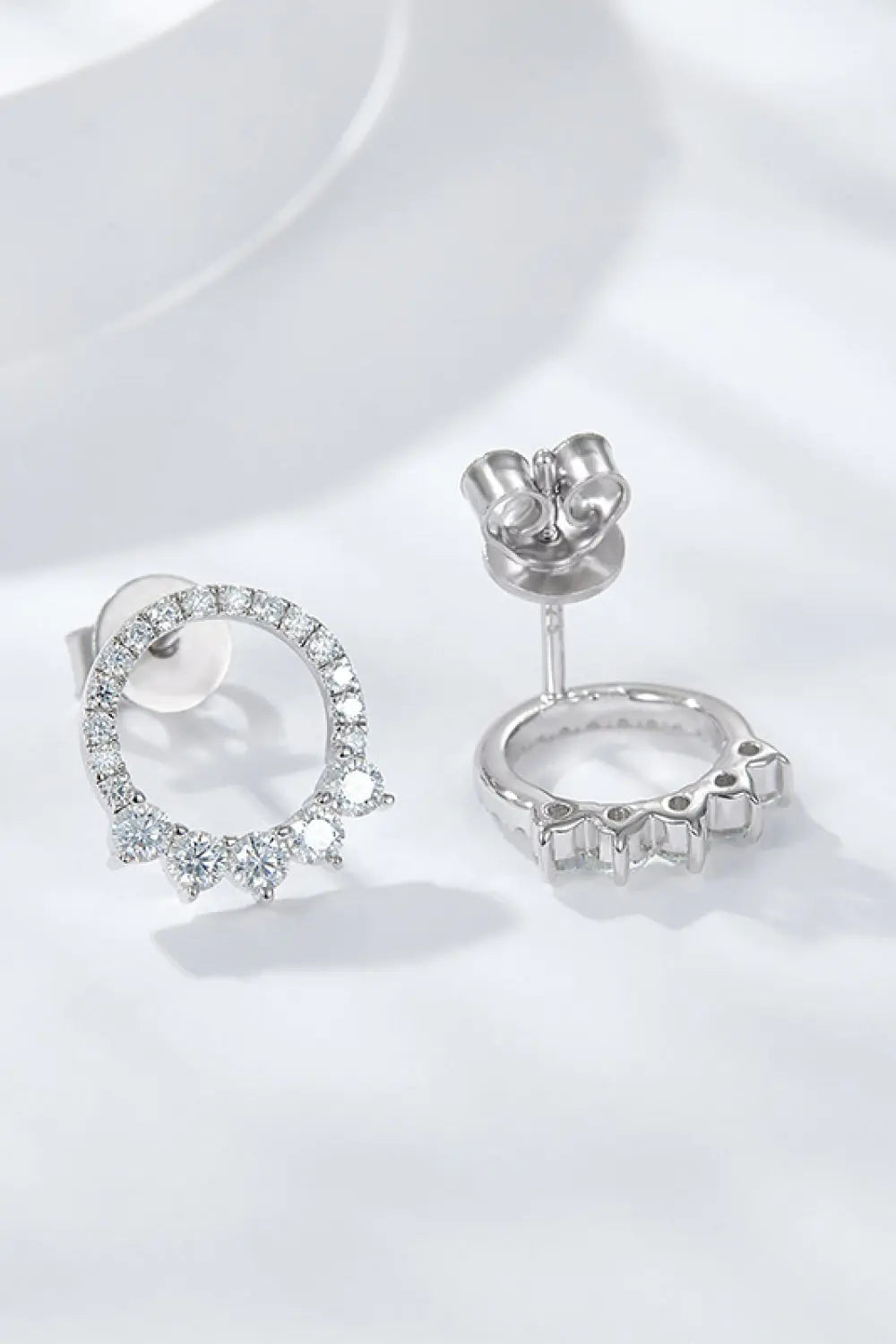 Lovcia Moissanite Platinum-Plated Earrings-Earrings-Silver-One Size-Silver