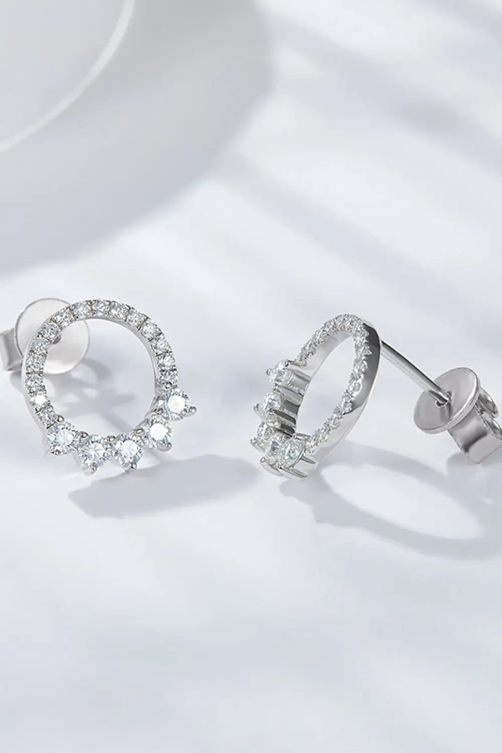 Lovcia Moissanite Platinum-Plated Earrings-Earrings-Silver-One Size-Silver