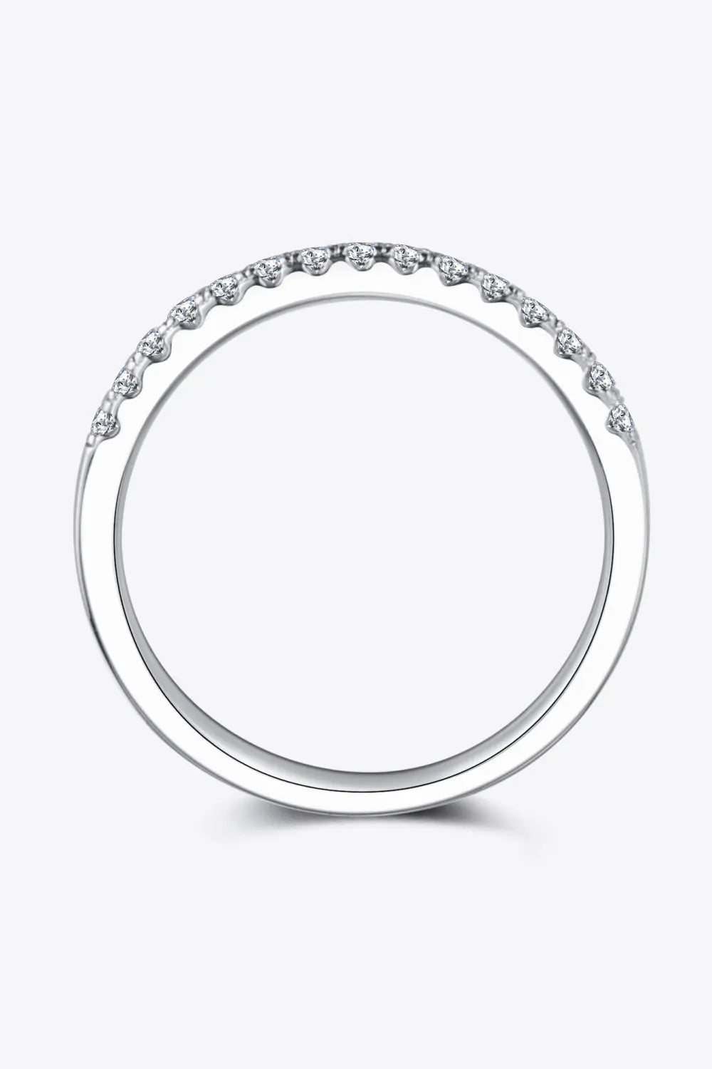 Lovcia Moissanite Platinum-Plated Half-Eternity Ring-Rings-Silver-4.5-Silver