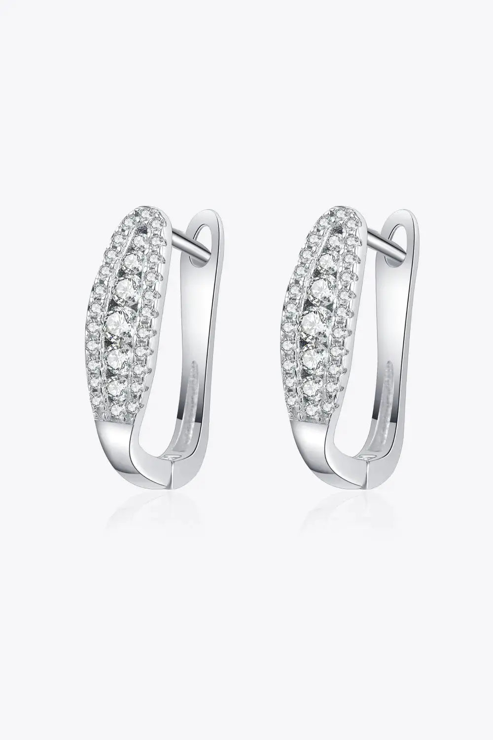Lovcia Moissanite Rhodium-Plated Earrings-Earrings-Silver-One Size-Silver