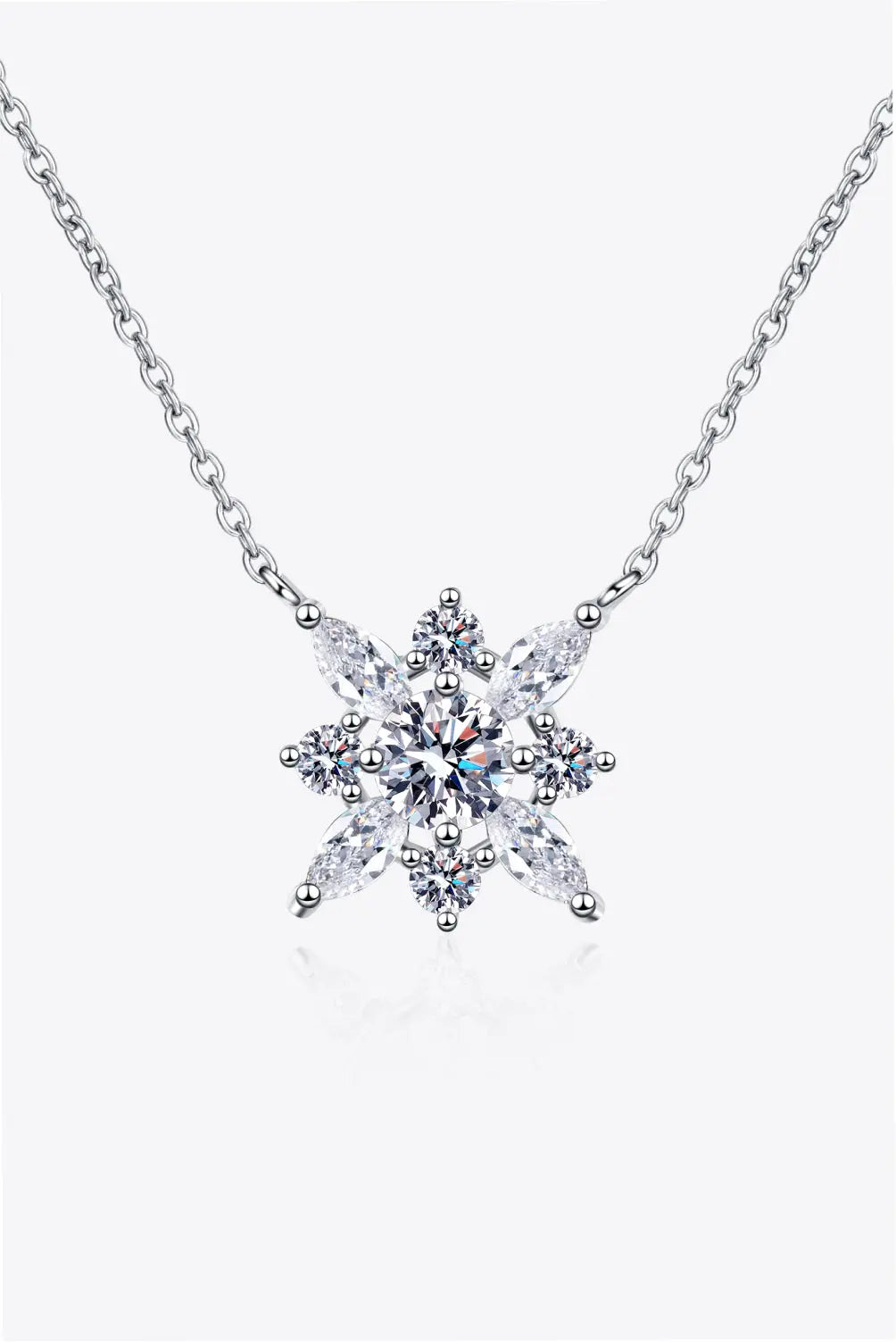 Lovcia Moissanite Rhodium-Plated Necklace-Necklaces-Silver-One Size-Silver