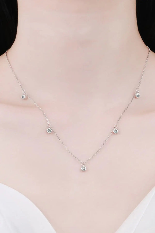 Lovcia Moissanite Rhodium-Plated Necklace-Necklaces-Silver-One Size-Silver