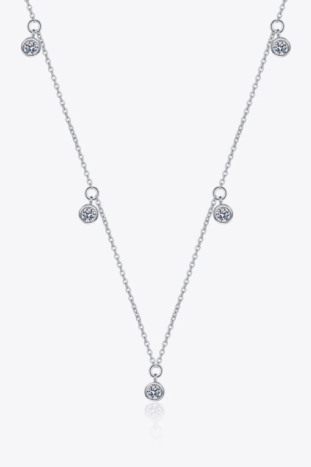 Lovcia Moissanite Rhodium-Plated Necklace-Necklaces-Silver-One Size-Silver