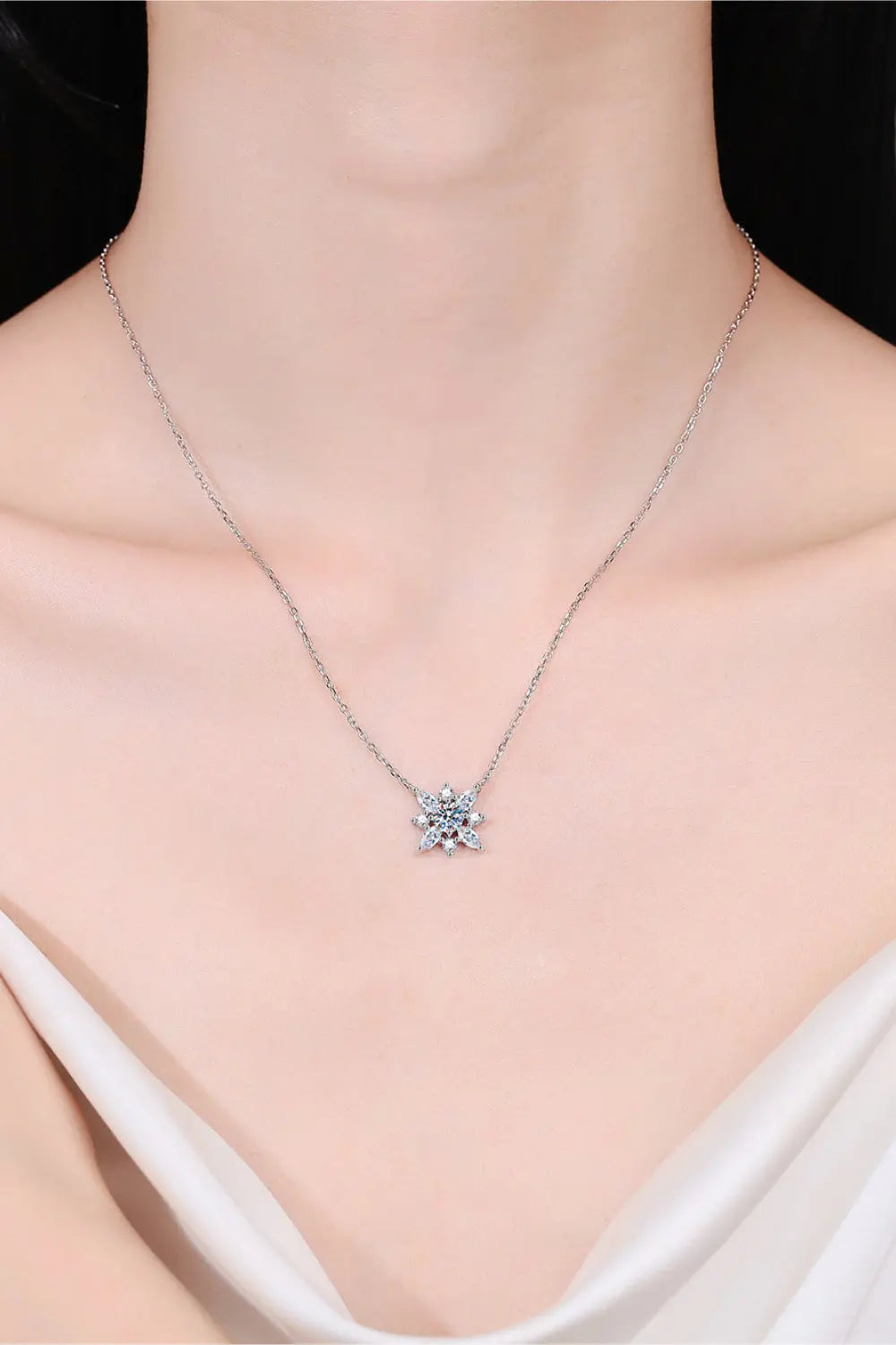 Lovcia Moissanite Rhodium-Plated Necklace-Necklaces-Silver-One Size-Silver