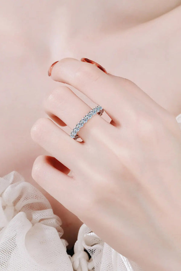 Lovcia Moissanite Rhodium-Plated Ring-Rings-Silver-5-Silver