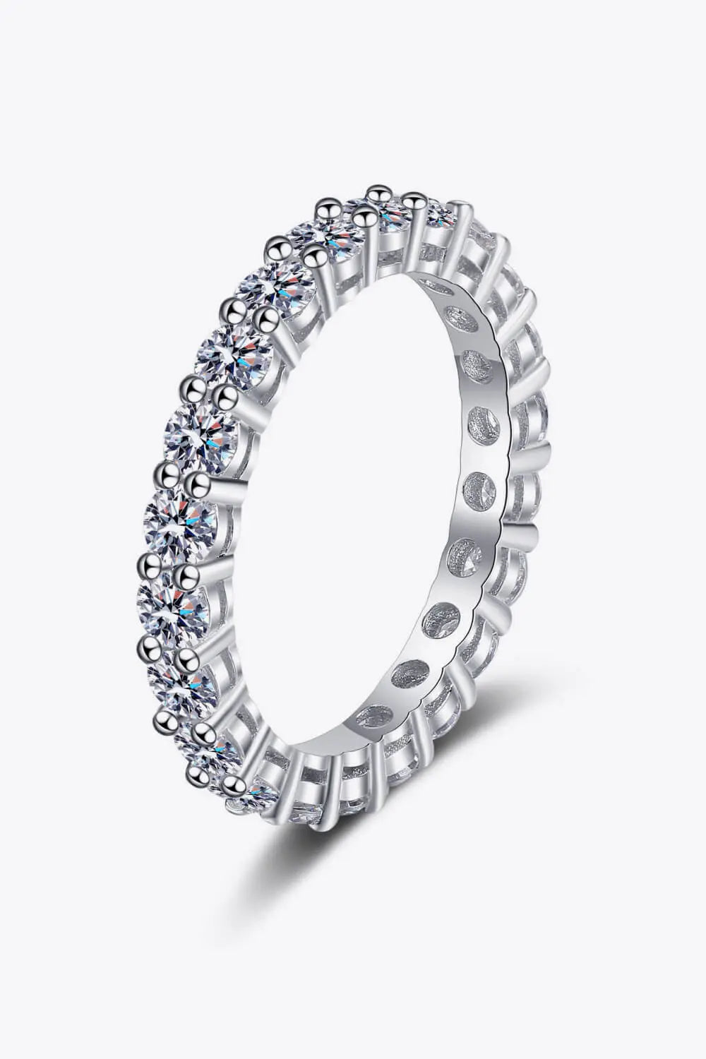 Lovcia Moissanite Rhodium-Plated Ring-Rings-Silver-5-Silver