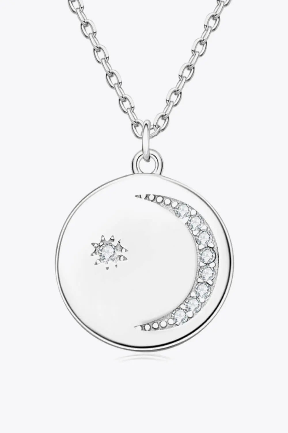 Lovcia Moissanite Round Pendant Necklace-Necklaces-Gold-One Size-Gold