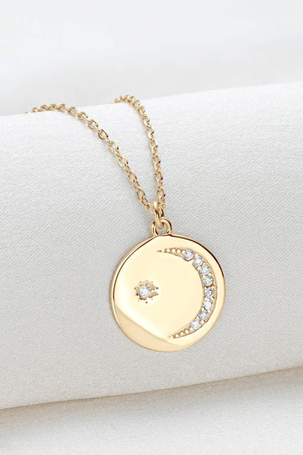 Lovcia Moissanite Round Pendant Necklace-Necklaces-Gold-One Size-Gold