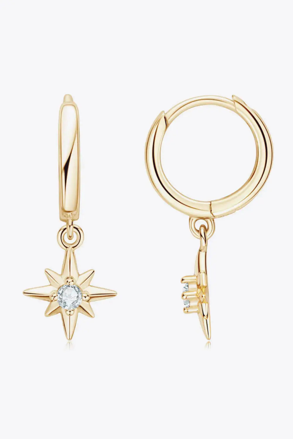 Lovcia Moissanite Star Drop Earrings-Earrings-Gold-One Size-Gold
