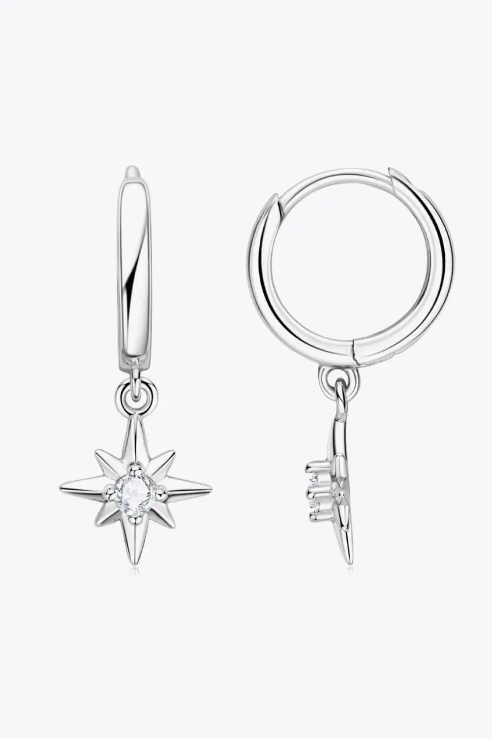 Lovcia Moissanite Star Drop Earrings-Earrings-Silver-One Size-Silver