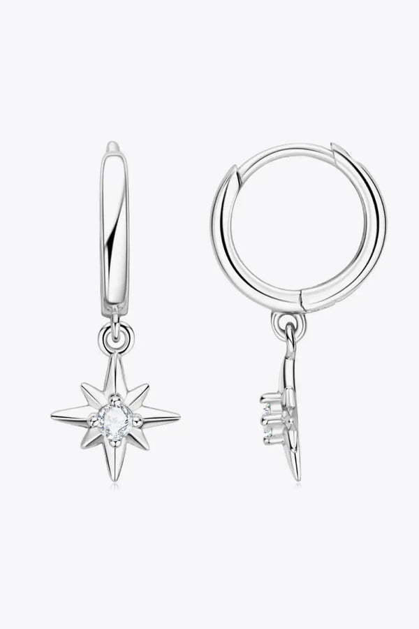 Lovcia Moissanite Star Drop Earrings-Earrings-Silver-One Size-Silver