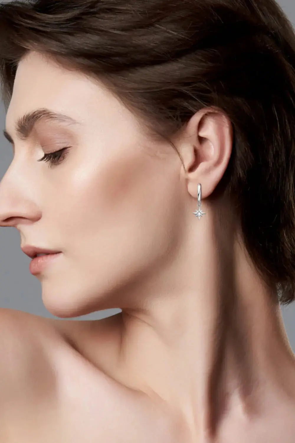 Lovcia Moissanite Star Drop Earrings-Earrings-Silver-One Size-Silver