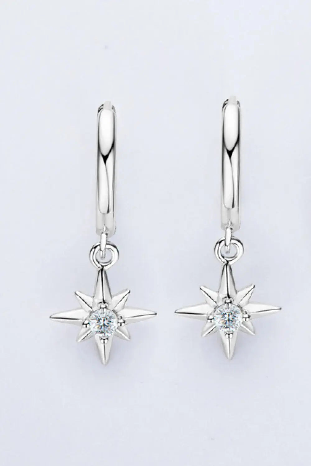 Lovcia Moissanite Star Drop Earrings-Earrings-Silver-One Size-Silver