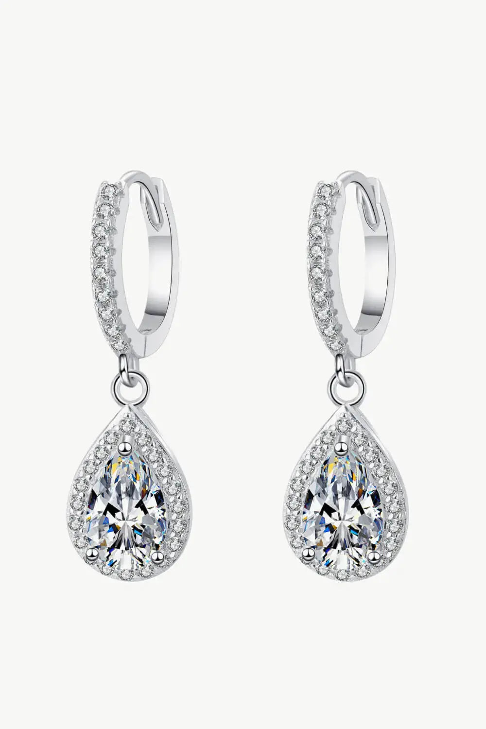 Lovcia Moissanite Teardrop Earrings-Earrings-Silver-One Size-Silver