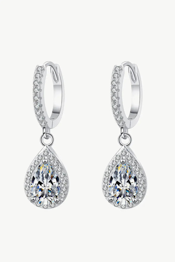 Lovcia Moissanite Teardrop Earrings-Earrings-Silver-One Size-Silver