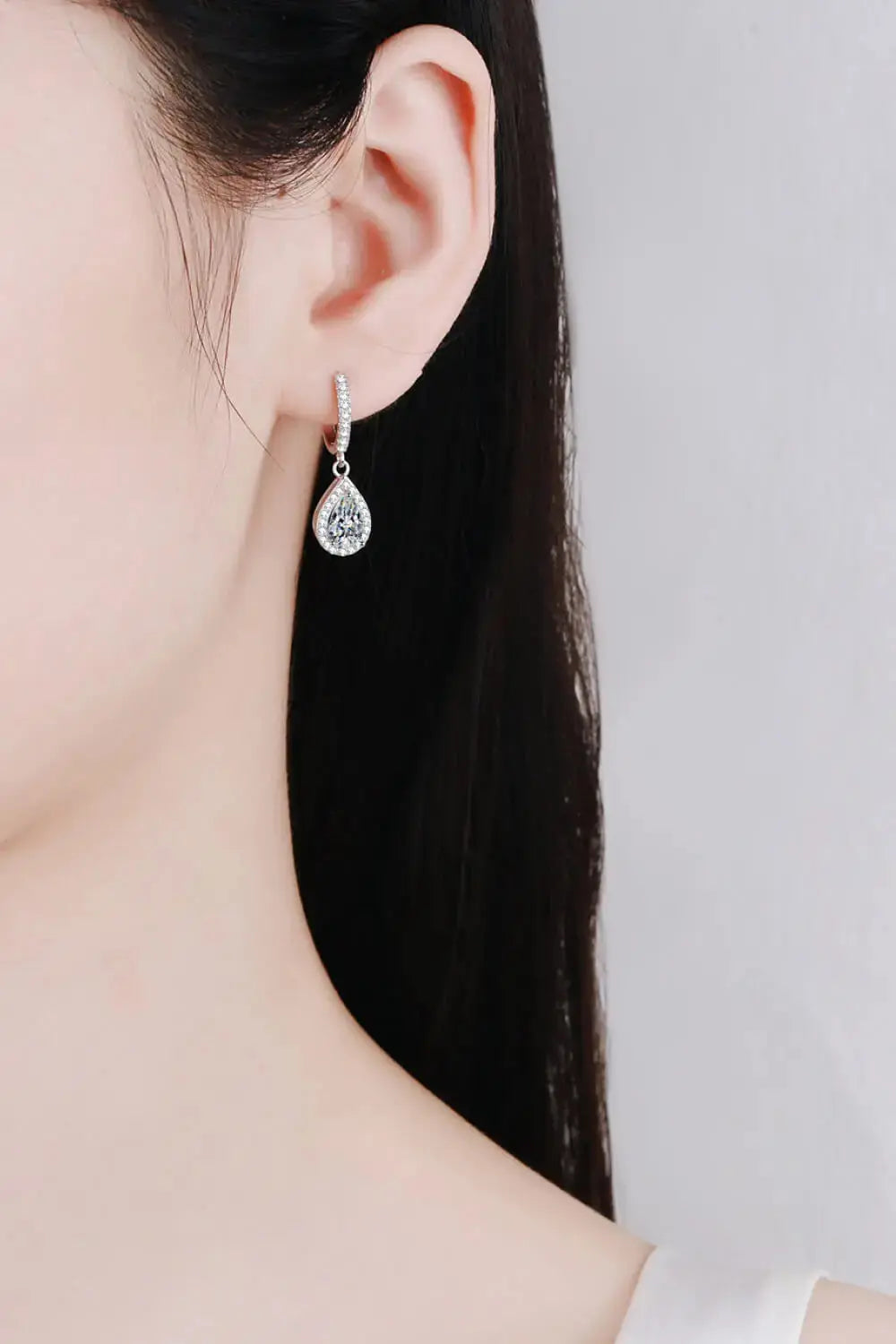 Lovcia Moissanite Teardrop Earrings-Earrings-Silver-One Size-Silver