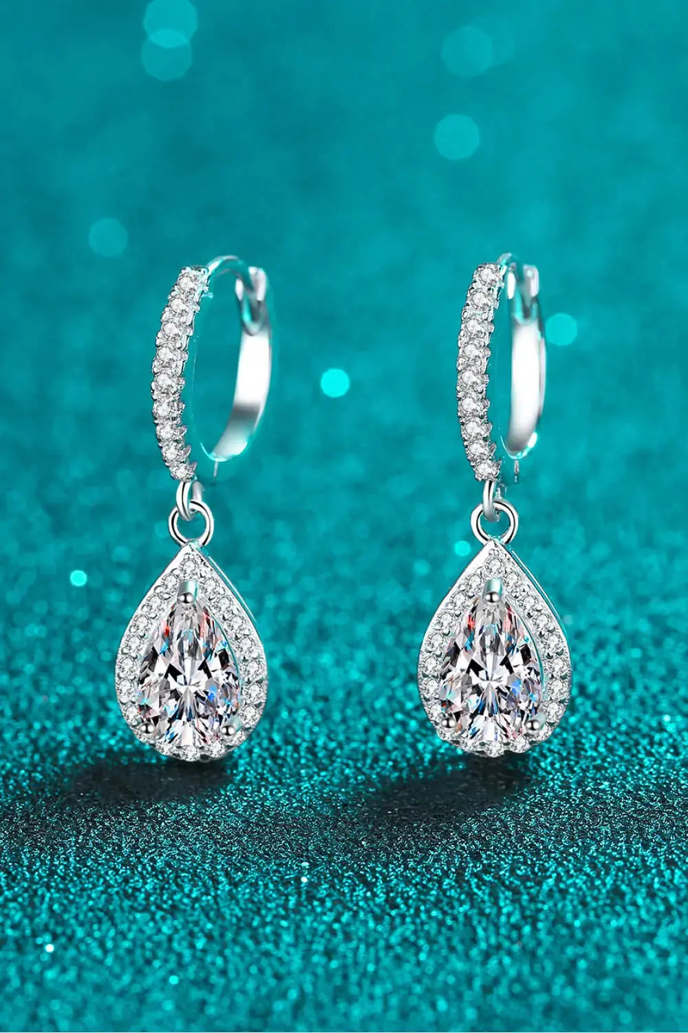 Lovcia Moissanite Teardrop Earrings-Earrings-Silver-One Size-Silver