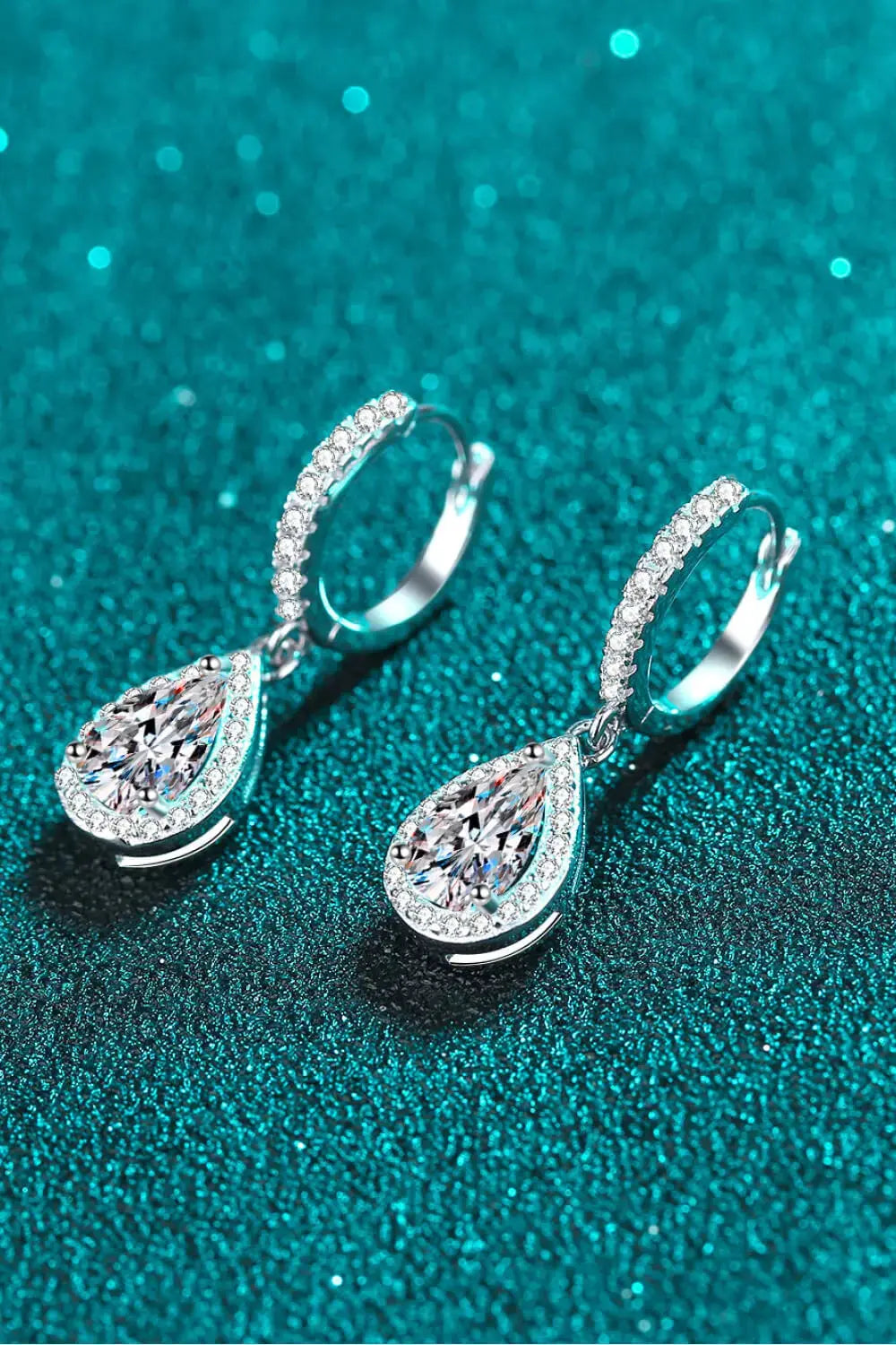 Lovcia Moissanite Teardrop Earrings-Earrings-Silver-One Size-Silver