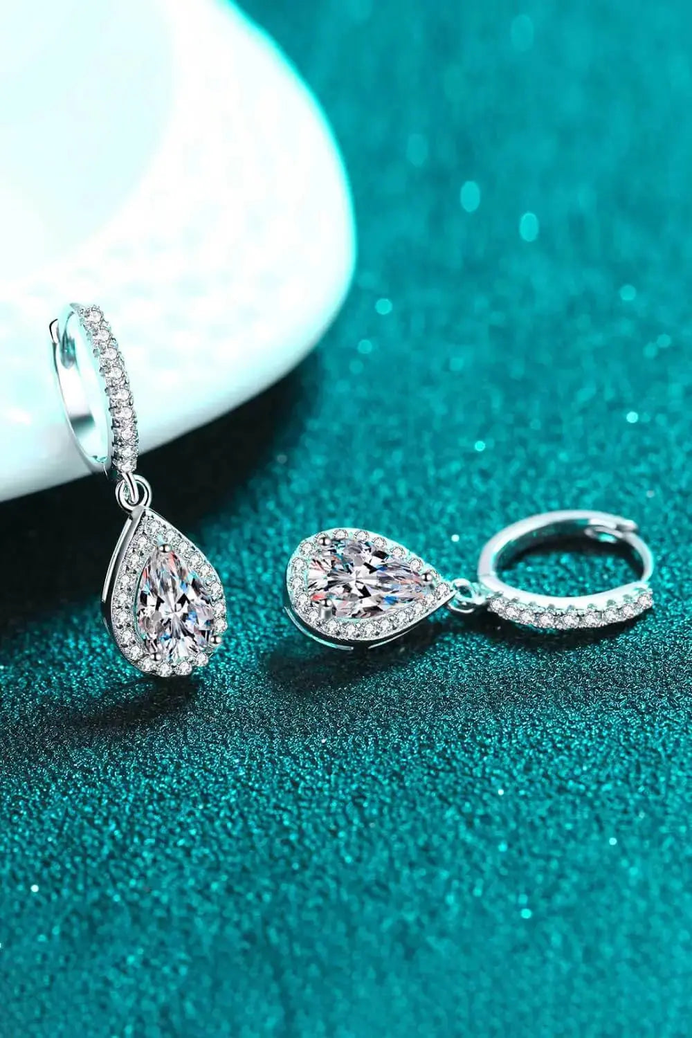 Lovcia Moissanite Teardrop Earrings-Earrings-Silver-One Size-Silver