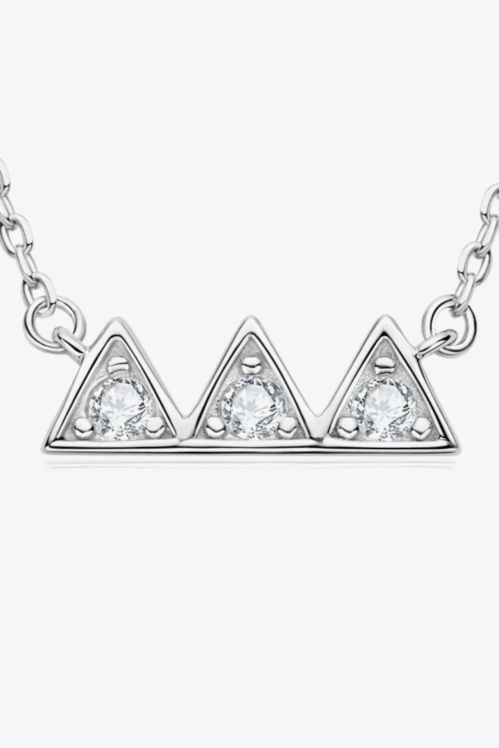 Lovcia Moissanite Triangle Platinum-Plated Necklace-Necklaces-Silver-One Size-Silver